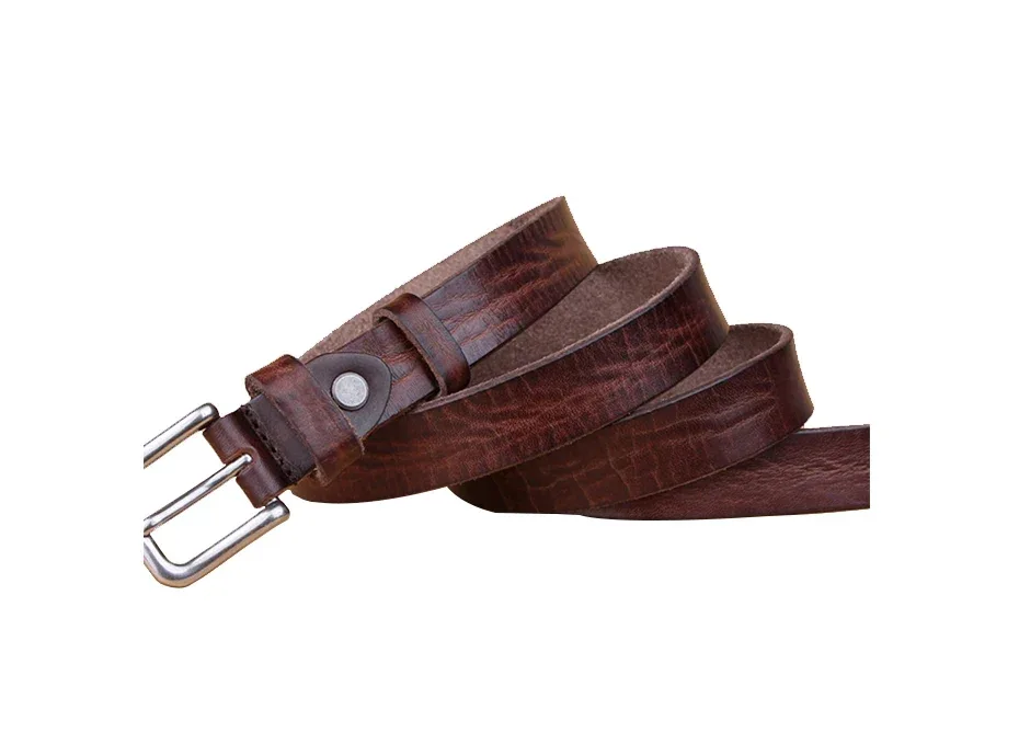 MaiKun Thin Belts for Women Unisex Genuine Leather Belt Female Metal Pin Buckle Belt - Image 29