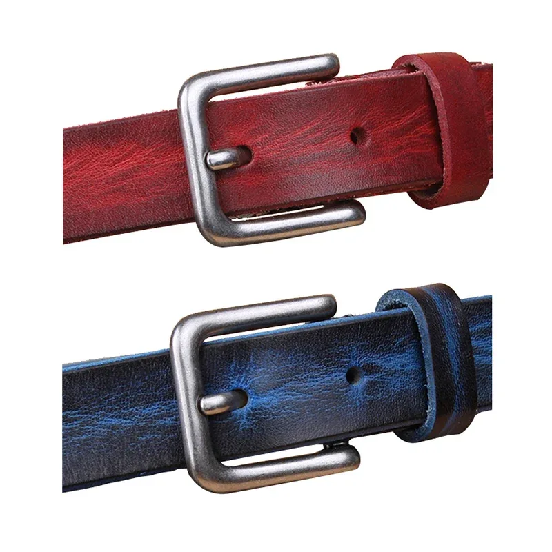 MaiKun Thin Belts for Women Unisex Genuine Leather Belt Female Metal Pin Buckle Belt - Image 5