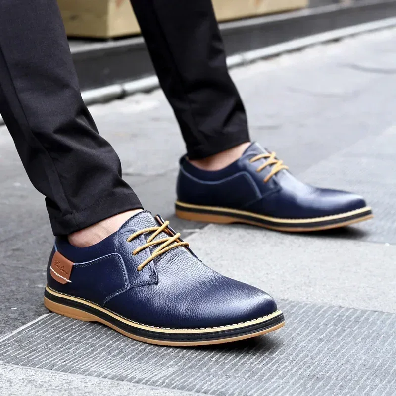 Men Oxfords Genuine Leather Dress Shoes Brogue Lace Up Italian Mens Casual Shoes Luxury Brand Moccasins Loafers Plus Size 38-48 - Image 10
