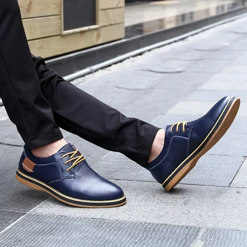Men Oxfords Genuine Leather Dress Shoes Brogue Lace Up Italian Mens Casual Shoes Luxury Brand Moccasins Loafers Plus Size 38-48 - Image 11