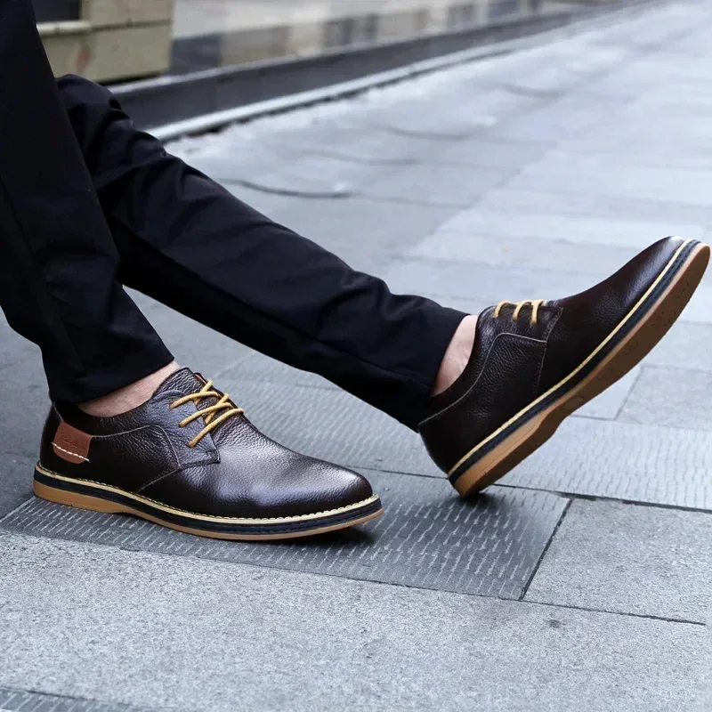 Men Oxfords Genuine Leather Dress Shoes Brogue Lace Up Italian Mens Casual Shoes Luxury Brand Moccasins Loafers Plus Size 38-48 - Image 13