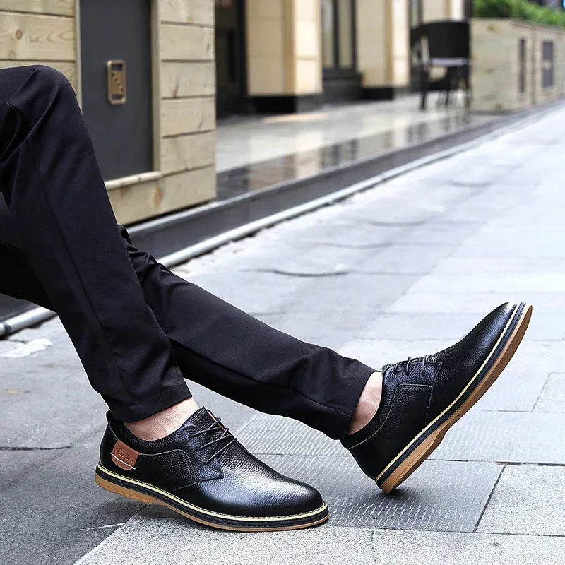 Men Oxfords Genuine Leather Dress Shoes Brogue Lace Up Italian Mens Casual Shoes Luxury Brand Moccasins Loafers Plus Size 38-48 - Image 18