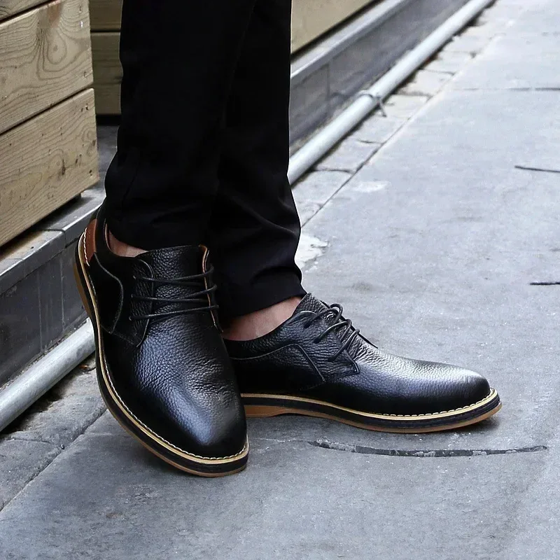 Men Oxfords Genuine Leather Dress Shoes Brogue Lace Up Italian Mens Casual Shoes Luxury Brand Moccasins Loafers Plus Size 38-48 - Image 19