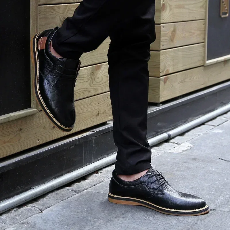 Men Oxfords Genuine Leather Dress Shoes Brogue Lace Up Italian Mens Casual Shoes Luxury Brand Moccasins Loafers Plus Size 38-48 - Image 21