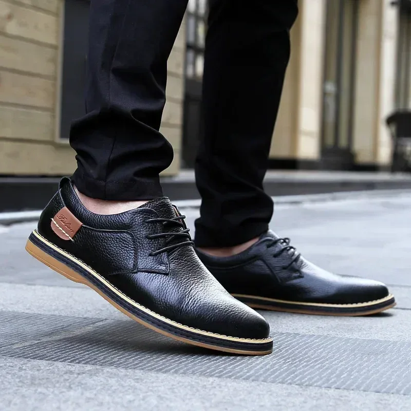 Men Oxfords Genuine Leather Dress Shoes Brogue Lace Up Italian Mens Casual Shoes Luxury Brand Moccasins Loafers Plus Size 38-48 - Image 22