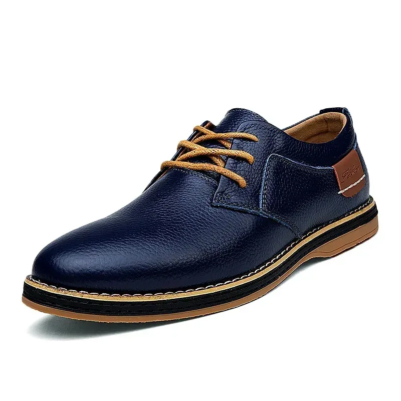 Men Oxfords Genuine Leather Dress Shoes Brogue Lace Up Italian Mens Casual Shoes Luxury Brand Moccasins Loafers Plus Size 38-48 - Image 25