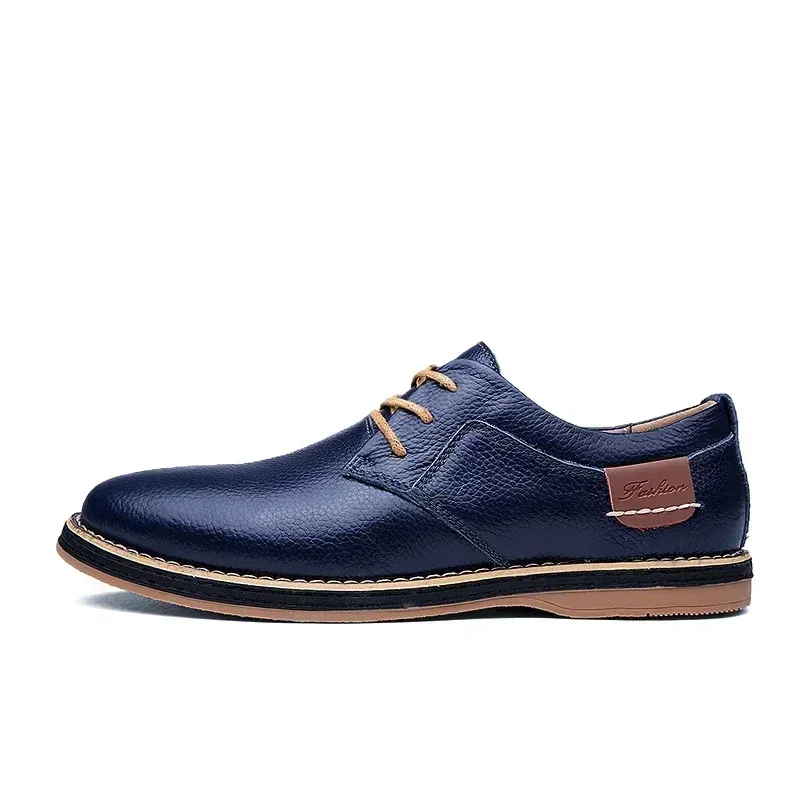 Men Oxfords Genuine Leather Dress Shoes Brogue Lace Up Italian Mens Casual Shoes Luxury Brand Moccasins Loafers Plus Size 38-48 - Image 26