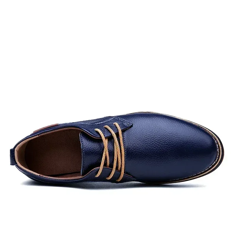 Men Oxfords Genuine Leather Dress Shoes Brogue Lace Up Italian Mens Casual Shoes Luxury Brand Moccasins Loafers Plus Size 38-48 - Image 28
