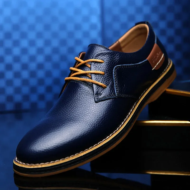 Men Oxfords Genuine Leather Dress Shoes Brogue Lace Up Italian Mens Casual Shoes Luxury Brand Moccasins Loafers Plus Size 38-48 - Image 31