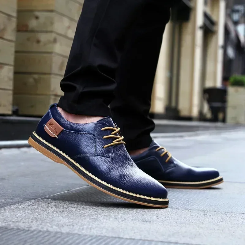 Men Oxfords Genuine Leather Dress Shoes Brogue Lace Up Italian Mens Casual Shoes Luxury Brand Moccasins Loafers Plus Size 38-48 - Image 9