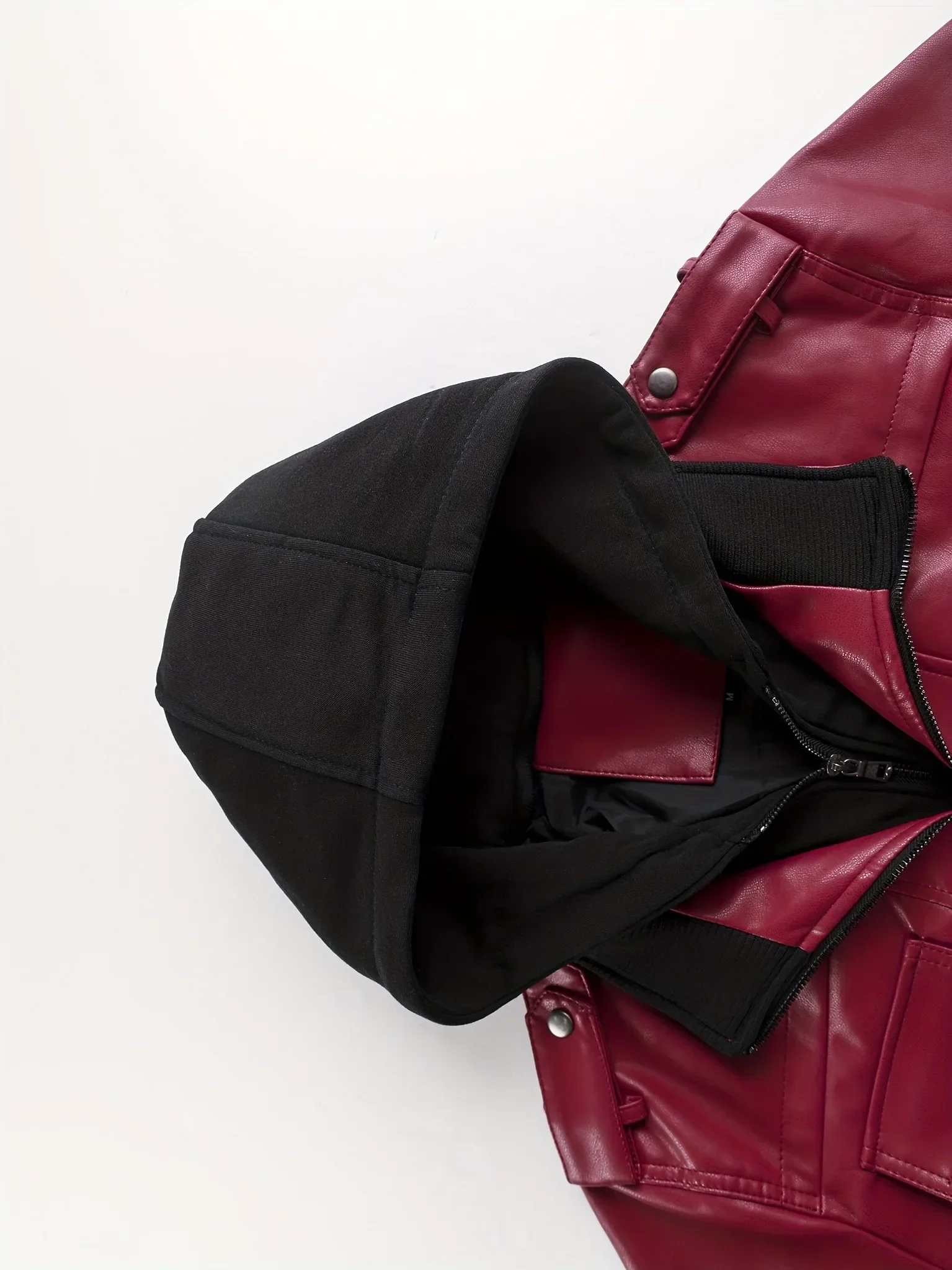 Men’s Hooded Leather Jacket - Image 21