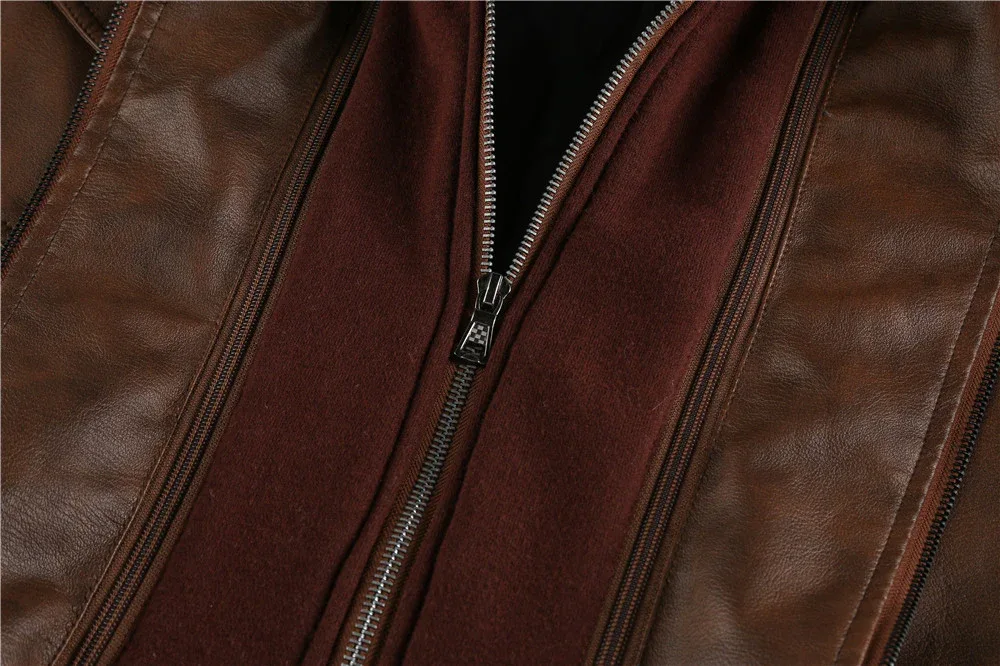 Men’s Hooded Leather Jacket - Image 29