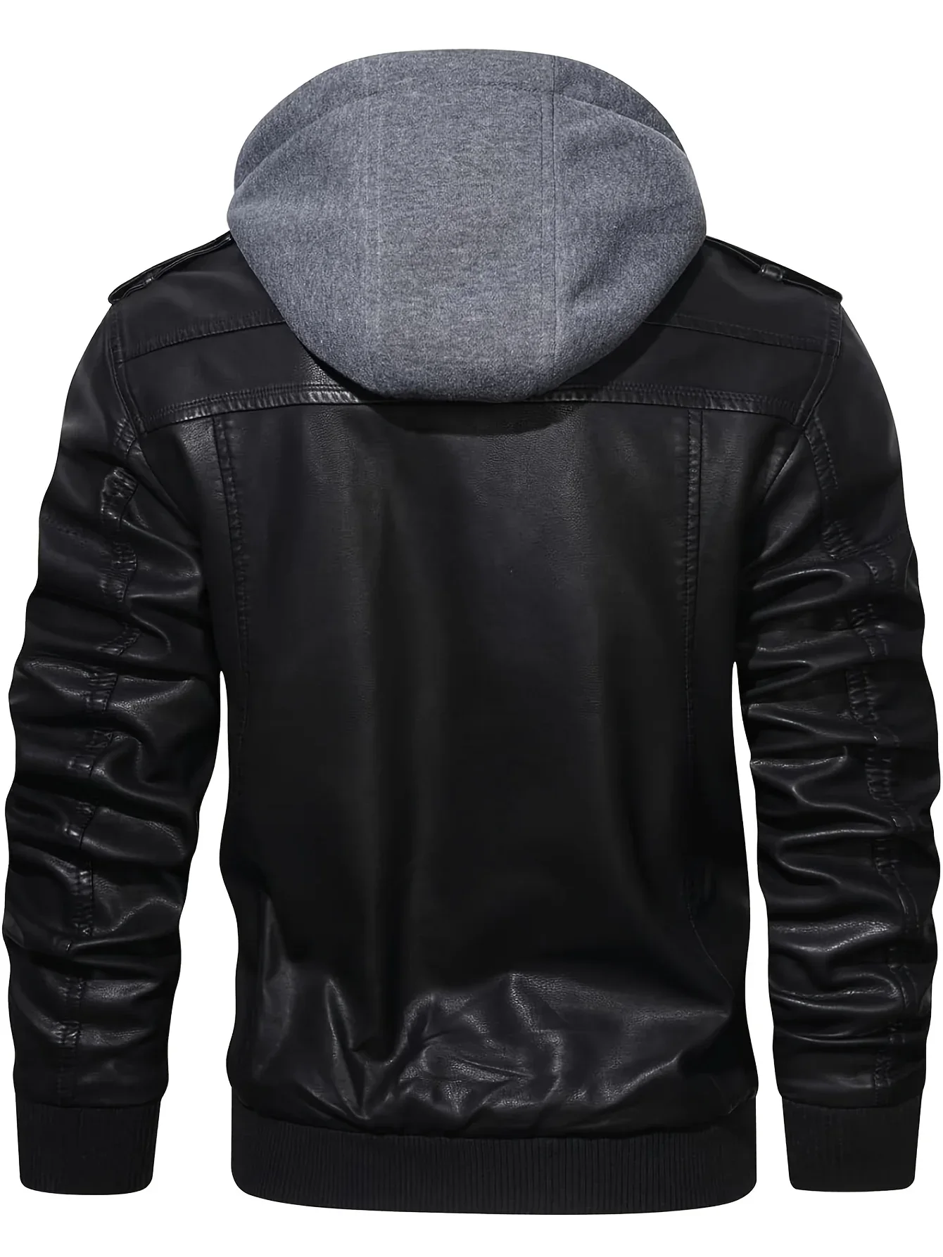 Men’s Hooded Leather Jacket - Image 6