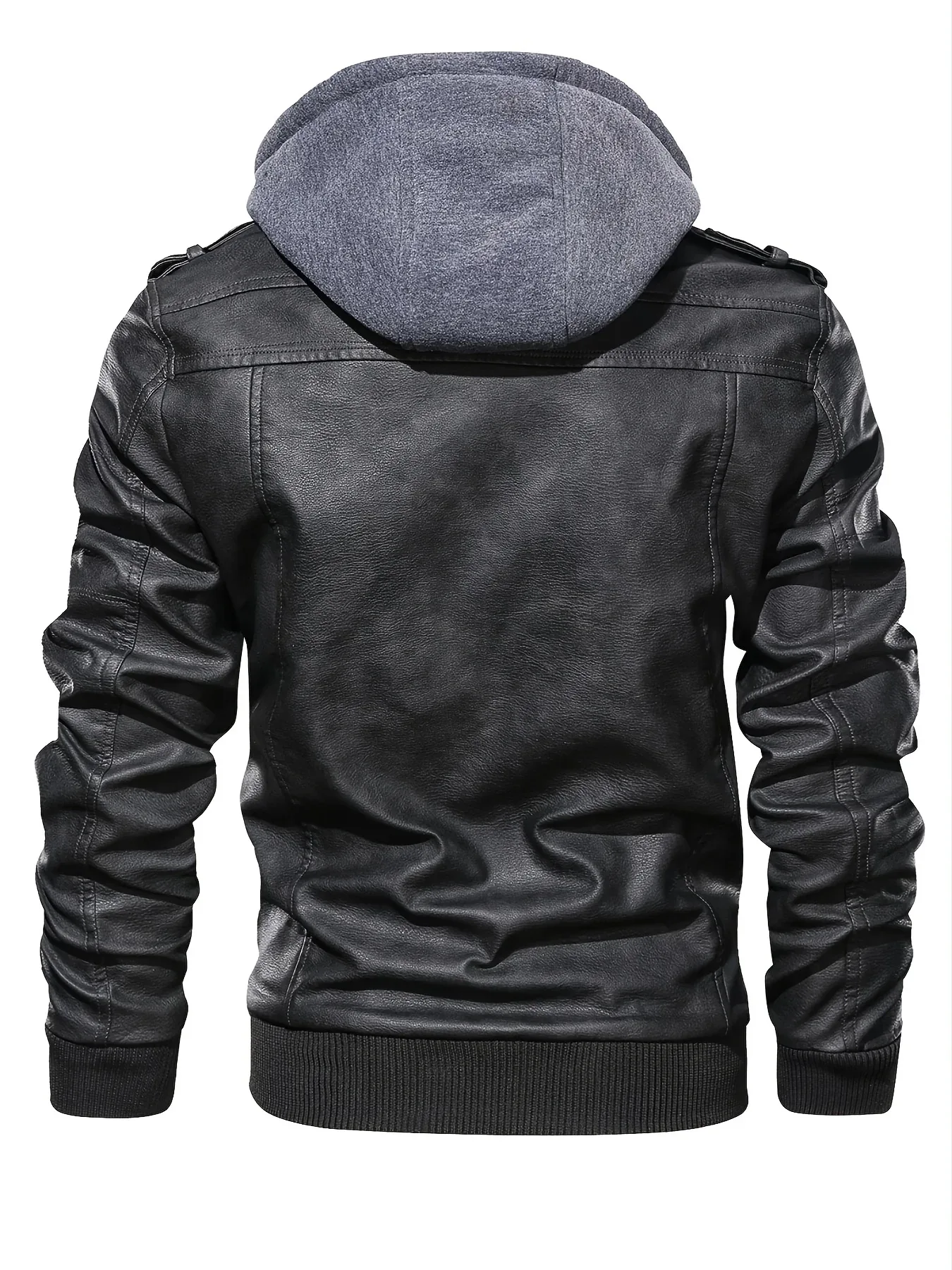 Men’s Hooded Leather Jacket - Image 7