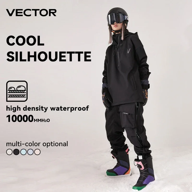 Men Women Solid Color Ski Jacket Ski Pants Warm Windproof Winter Overalls Hoodie Waterproof Outdoor Sports Clothing Snowboard - Image 5