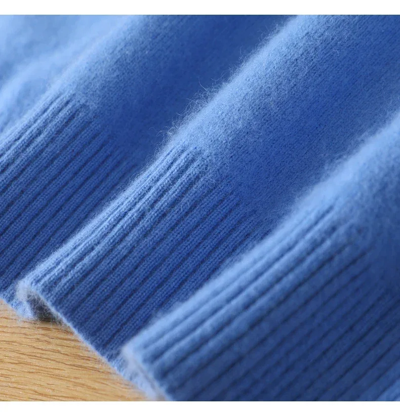 Men's 100% Pure Mink Cashmere Sweater O-Neck Pullovers Knit Sweater Autumn and Winter New Long Sleeve High-End Jumpers Mink Tops - Image 15