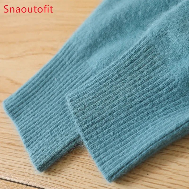 Men's 100% Pure Mink Cashmere Sweater O-Neck Pullovers Knit Sweater Autumn and Winter New Long Sleeve High-End Jumpers Mink Tops - Image 6