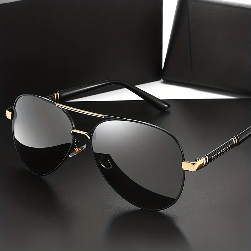 Men'S And Women'S Retro Fashion Glasses - Large Metal Frame, TAC Lenses, Y Style with Glasses Case, Everyday Decorative Glasses, Everyday Glasses | Retro Style Glasses | Metal Frame Glasses, Without Battery - Image 5