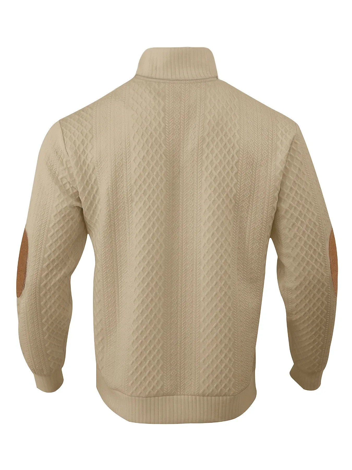 Men'S Autumn-Winter Christmas Stand Collar Jacquard Knit Sweater | Casual Style, 280g/m², High Collar, Button Details, Suitable for Outdoor Leisure and Holiday Gifts - Image 12