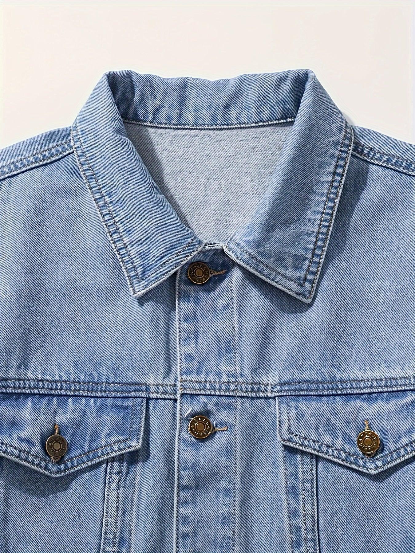 Men's Classic Blue Jeans-like Jacket - Button-Front Closure, Non-Stretch Denim, Relaxed Fit with Chest Pockets - Machine Washable Casual Everyday & Formal Wear Coat for Men - Image 10