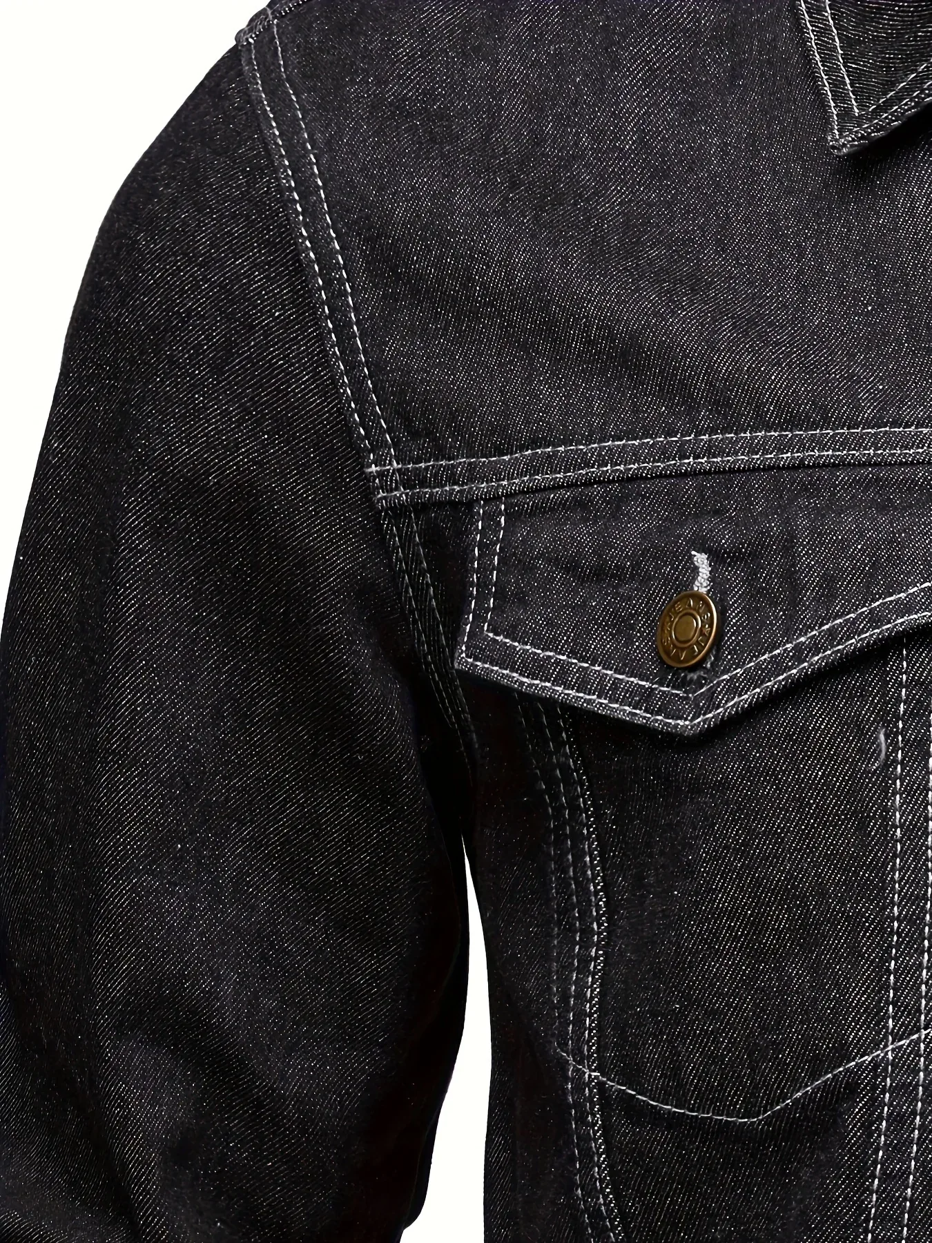 Men's Classic Blue Jeans-like Jacket - Button-Front Closure, Non-Stretch Denim, Relaxed Fit with Chest Pockets - Machine Washable Casual Everyday & Formal Wear Coat for Men - Image 9