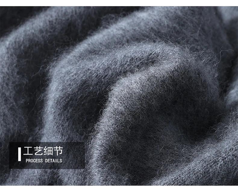 Men's Clothing: 100% Pure Mink Cashmere Knitted Sweater Casual And Loose Large-Sized Hooded Pullover Autumn Winter New Products - Image 35