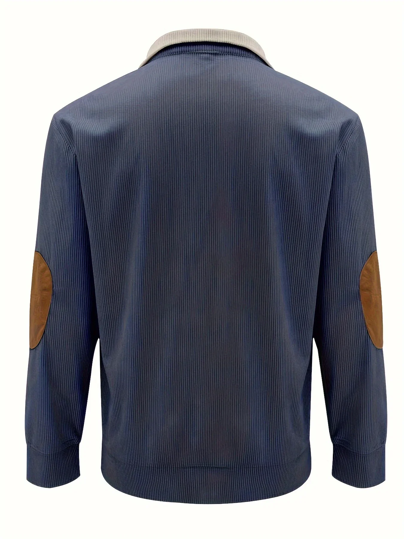 Men's Contrast Color Long Sleeve And Stand Collar Henley Shirt With Patchwork Pieces, Chic And Trendy Tops For Spring And Autumn Outdoors Leisurewear - Image 7