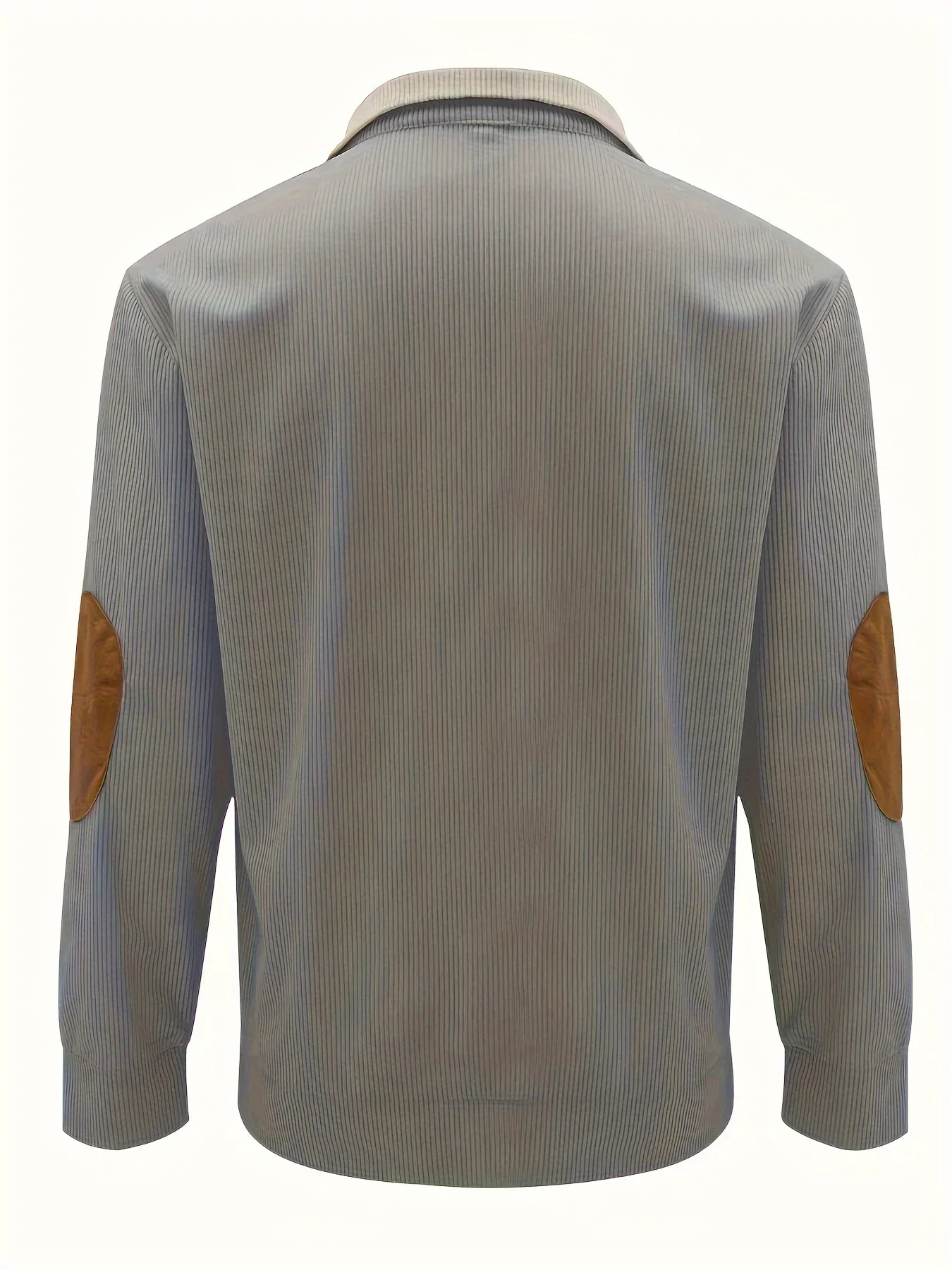 Men's Contrast Color Long Sleeve And Stand Collar Henley Shirt With Patchwork Pieces, Chic And Trendy Tops For Spring And Autumn Outdoors Leisurewear - Image 8