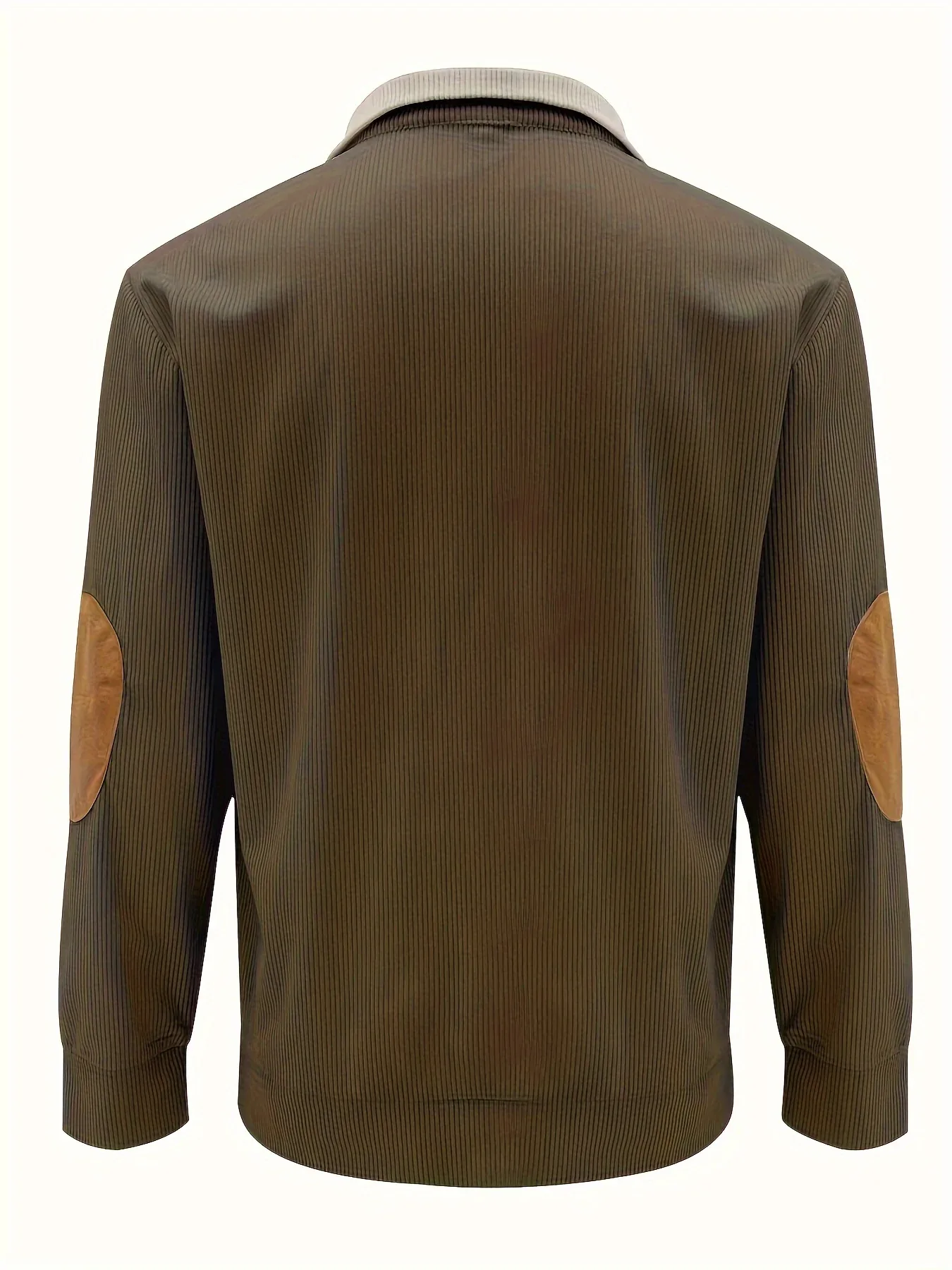 Men's Contrast Color Long Sleeve And Stand Collar Henley Shirt With Patchwork Pieces, Chic And Trendy Tops For Spring And Autumn Outdoors Leisurewear - Image 9