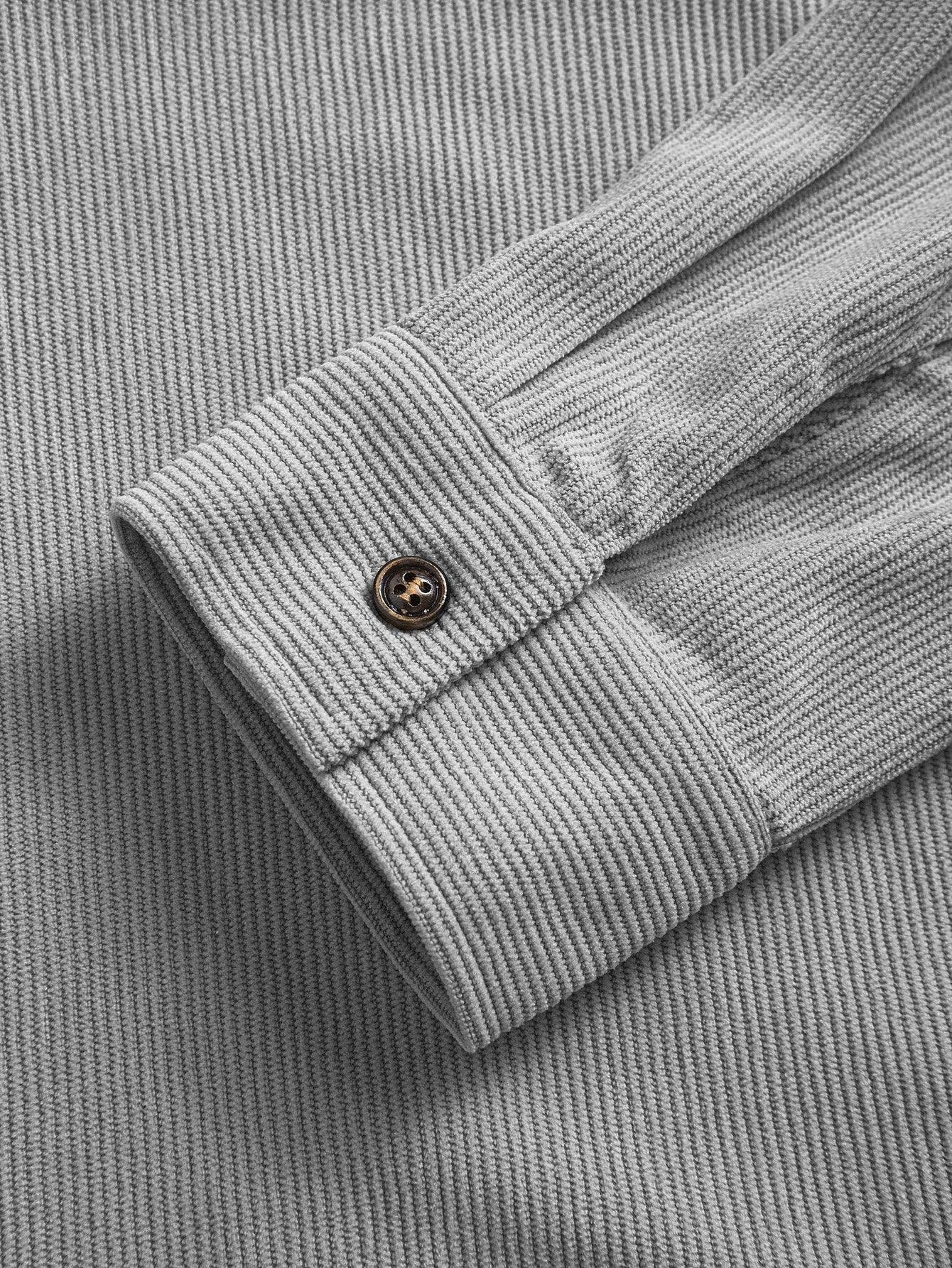 Men'S Corduroy Casual Shirt Jacket - Classic Collar, Button-Up Long Sleeve with Double Chest Pockets, Light Blue, Perfect for Spring & Fall, Everyday Fashion, Street Style, and Office Wear - Image 31