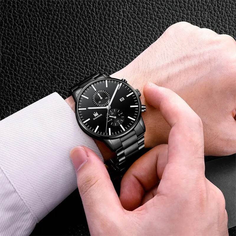 Luxury Stainless Steel Watch & Bracelet Set (Buy 2 Get 1 Free) - Image 3