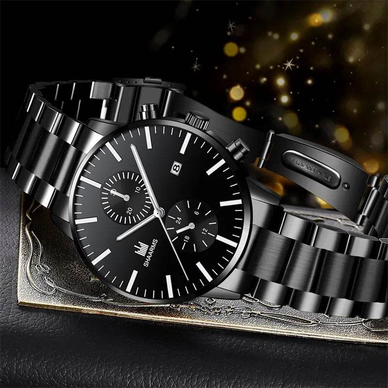 Luxury Stainless Steel Watch & Bracelet Set (Buy 2 Get 1 Free) - Image 4