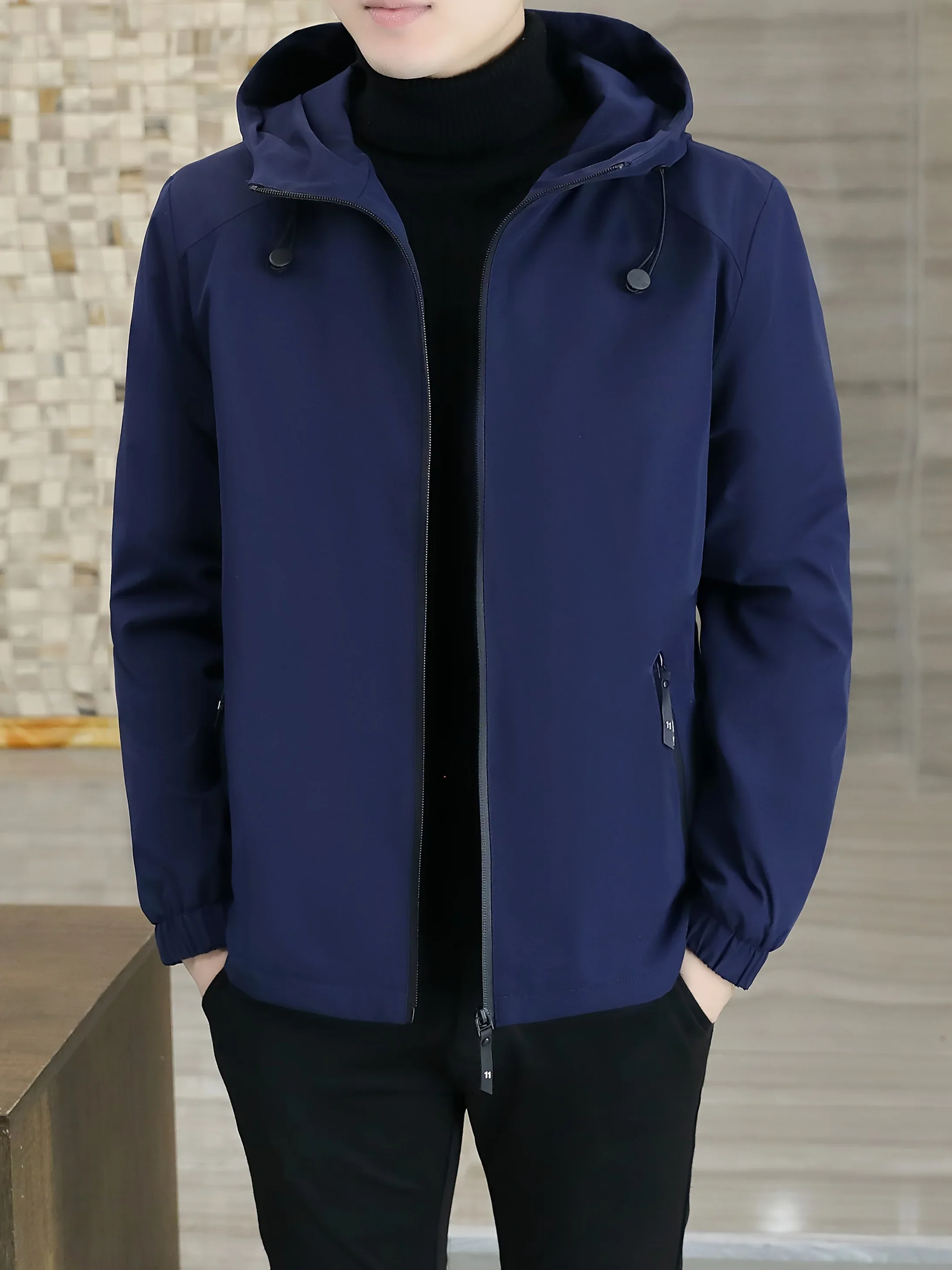 Men'S Heavy-Duty Fleece Jacket - Windproof Zip-Up Coat with Full-Zip Closure, Hooded Winter Coat for Cold Weather, Non-Stretch Fabric for Everyday & Formal Events - Image 10