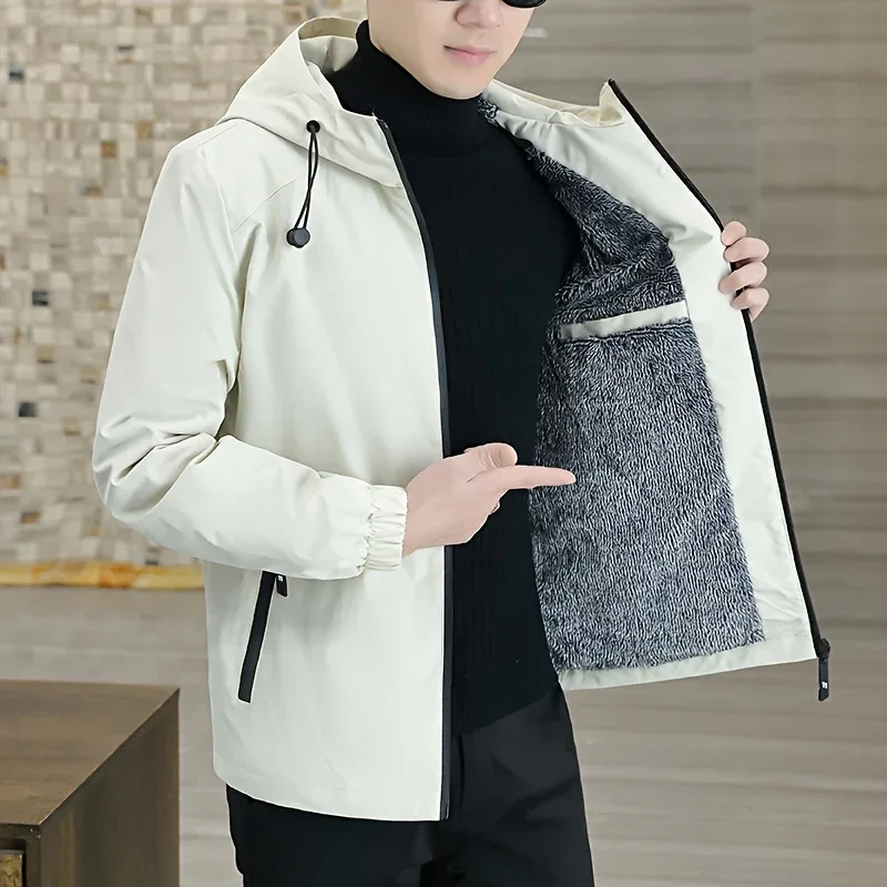 Men'S Heavy-Duty Fleece Jacket - Windproof Zip-Up Coat with Full-Zip Closure, Hooded Winter Coat for Cold Weather, Non-Stretch Fabric for Everyday & Formal Events - Image 15