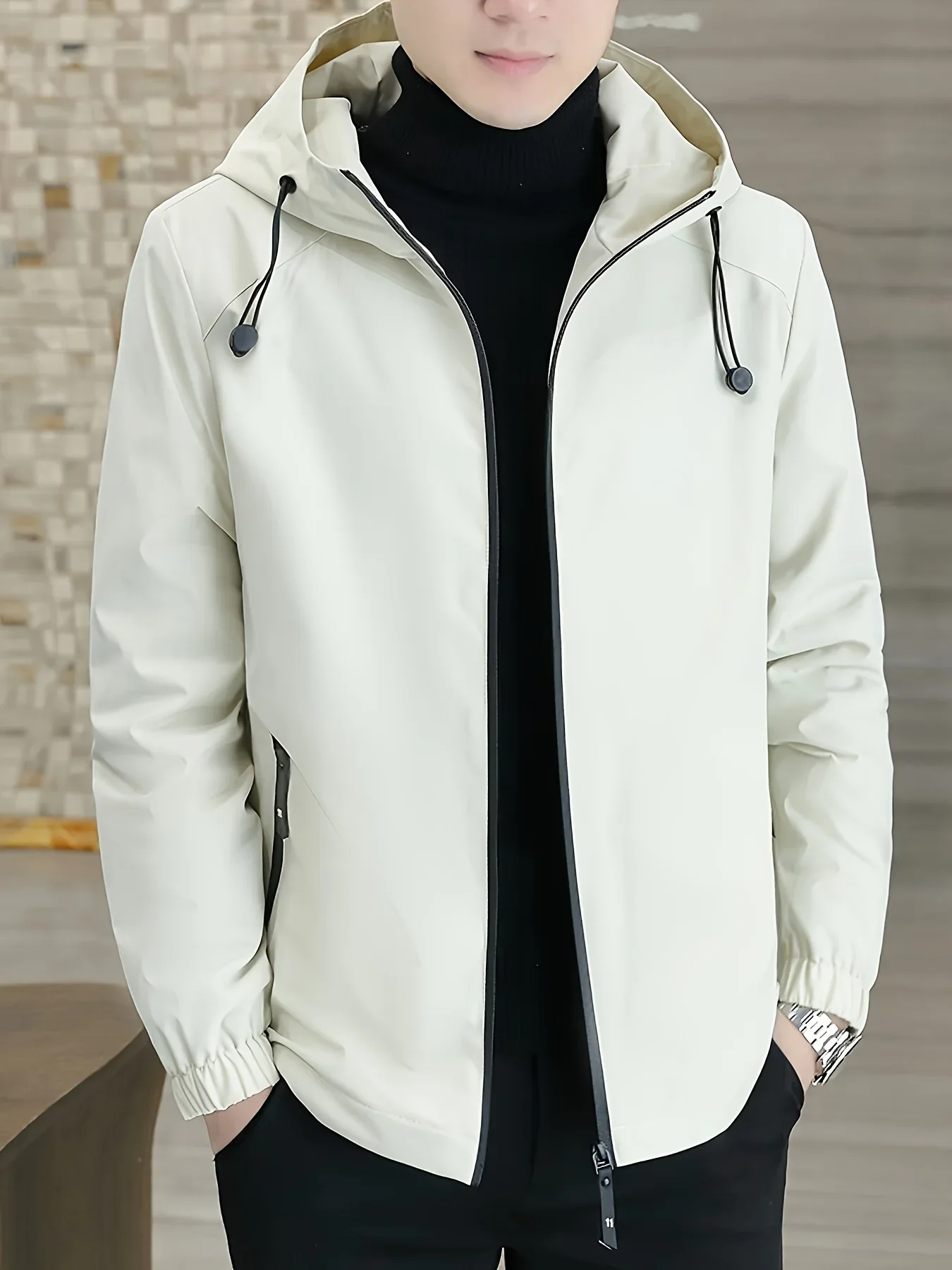 Men'S Heavy-Duty Fleece Jacket - Windproof Zip-Up Coat with Full-Zip Closure, Hooded Winter Coat for Cold Weather, Non-Stretch Fabric for Everyday & Formal Events - Image 16
