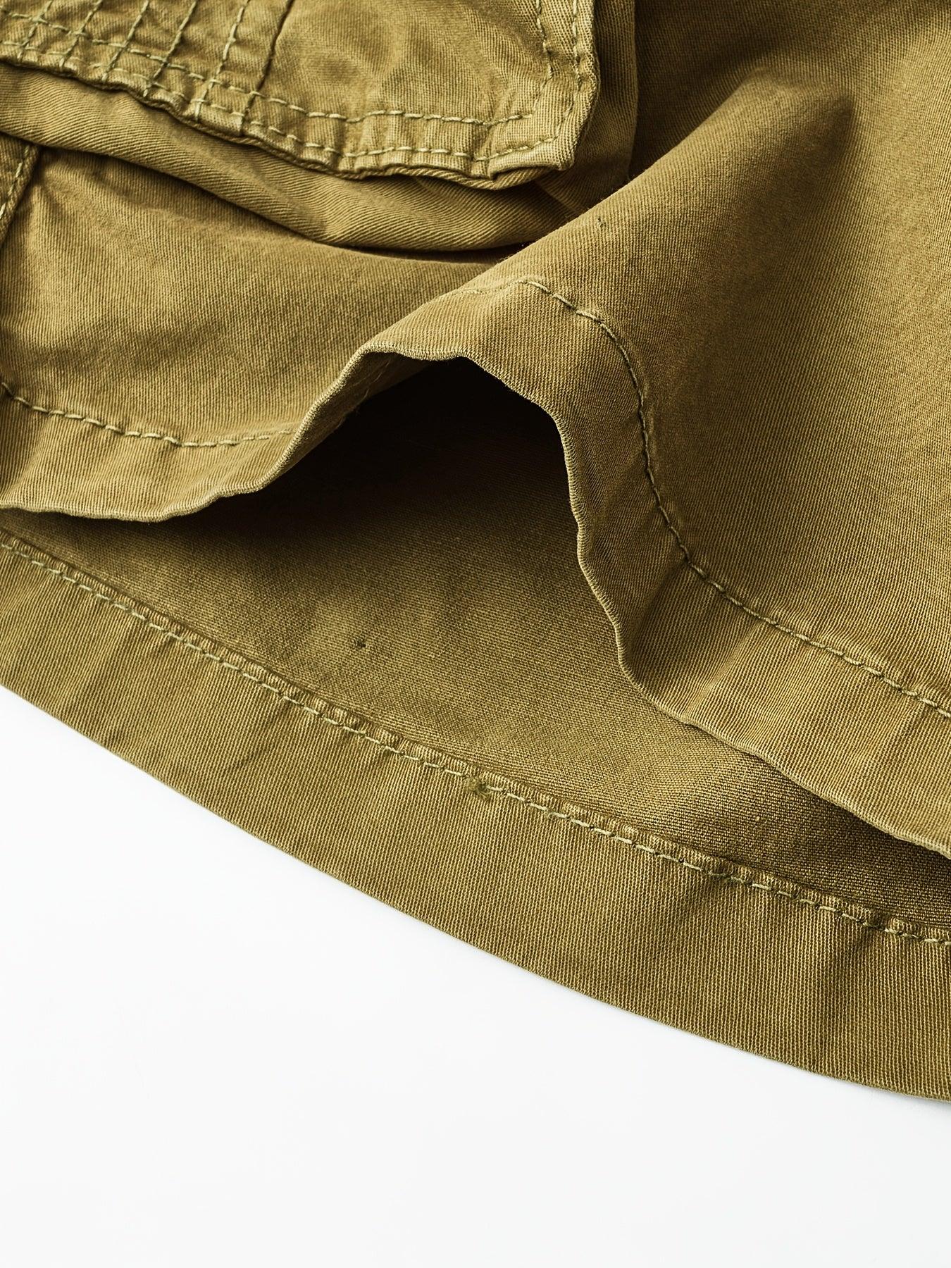Men'S Heavy-Duty Work Shorts - Olive Green Cargo Pants with Multiple Utility Pockets, Non- Fabric for Construction, Outdoor, Everyday Casual - Adjustable Drawstring Waist - Model 9385, Outdoor Apparel, Functional Design, Dura - Image 14