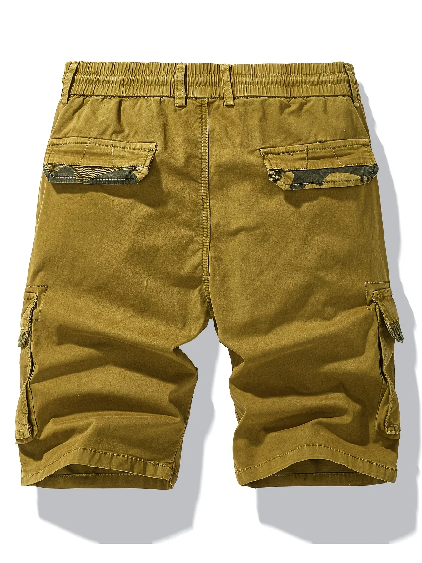Men'S Heavy-Duty Work Shorts - Olive Green Cargo Pants with Multiple Utility Pockets, Non- Fabric for Construction, Outdoor, Everyday Casual - Adjustable Drawstring Waist - Model 9385, Outdoor Apparel, Functional Design, Dura - Image 5