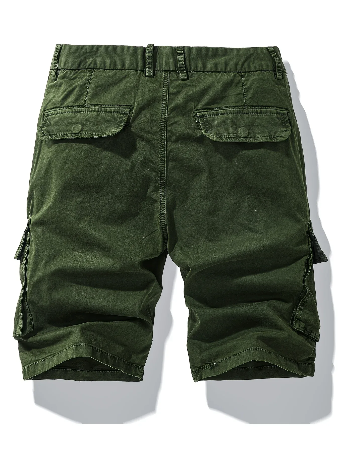 Men'S Heavy-Duty Work Shorts - Olive Green Cargo Pants with Multiple Utility Pockets, Non- Fabric for Construction, Outdoor, Everyday Casual - Adjustable Drawstring Waist - Model 9385, Outdoor Apparel, Functional Design, Dura - Image 6