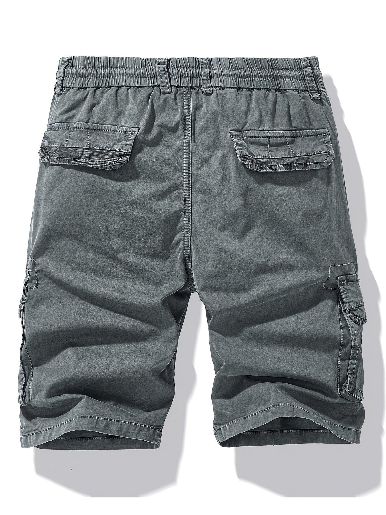 Men'S Heavy-Duty Work Shorts - Olive Green Cargo Pants with Multiple Utility Pockets, Non- Fabric for Construction, Outdoor, Everyday Casual - Adjustable Drawstring Waist - Model 9385, Outdoor Apparel, Functional Design, Dura - Image 8