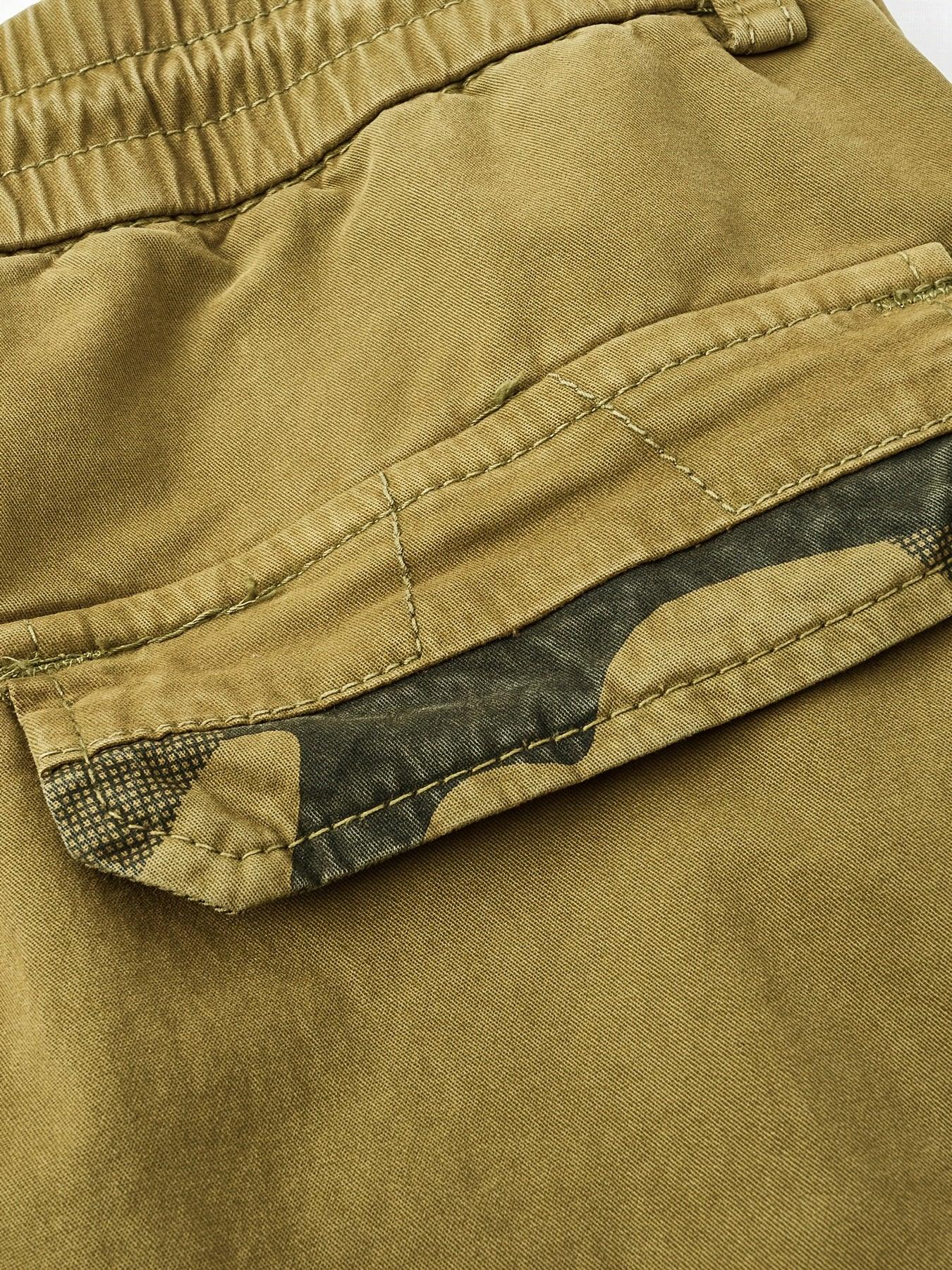 Men'S Heavy-Duty Work Shorts - Olive Green Cargo Pants with Multiple Utility Pockets, Non- Fabric for Construction, Outdoor, Everyday Casual - Adjustable Drawstring Waist - Model 9385, Outdoor Apparel, Functional Design, Dura - Image 9