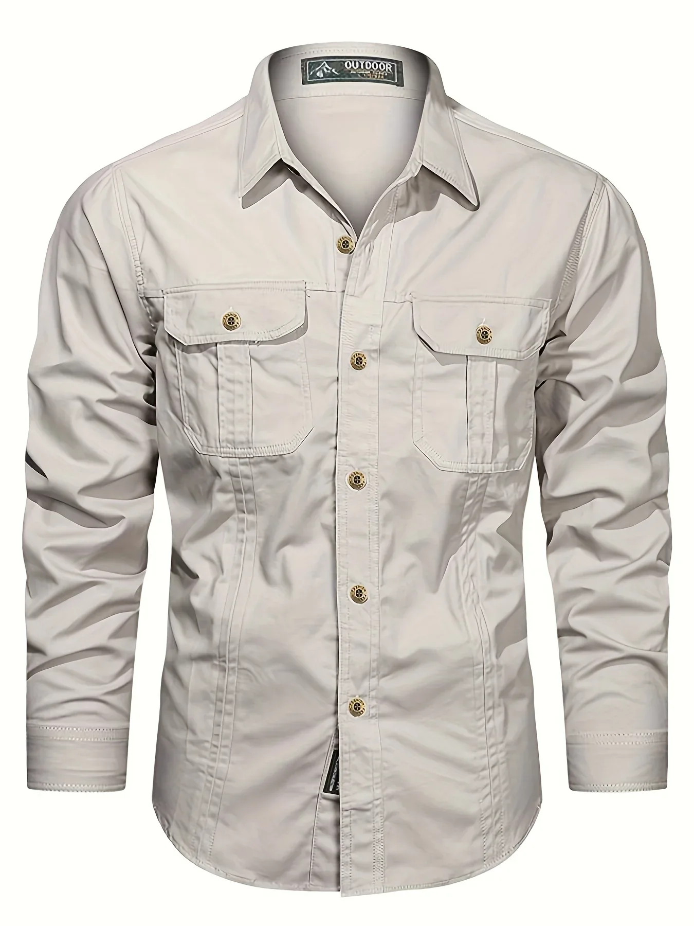 Men's Heavyweight Long Sleeve Shirt - Button-Up Formal & informal Shirt in, Classic Collar, Chest Pocket - Machine Washable Work, Outdoor, Everyday Shirt for Men - Spring/Fall Essential, Outdoor Casual Wear, Nonstretch Fabric