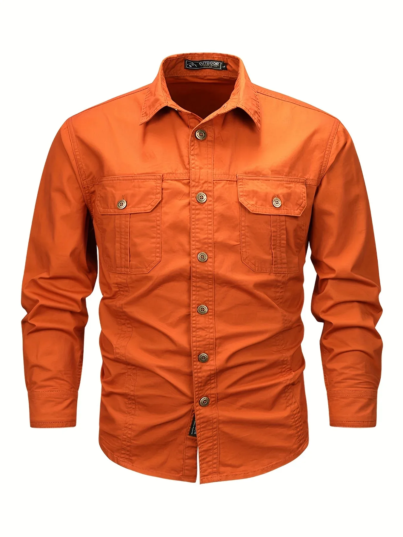 Men's Heavyweight Long Sleeve Shirt - Button-Up Formal & informal Shirt in, Classic Collar, Chest Pocket - Machine Washable Work, Outdoor, Everyday Shirt for Men - Spring/Fall Essential, Outdoor Casual Wear, Nonstretch Fabric - Image 2