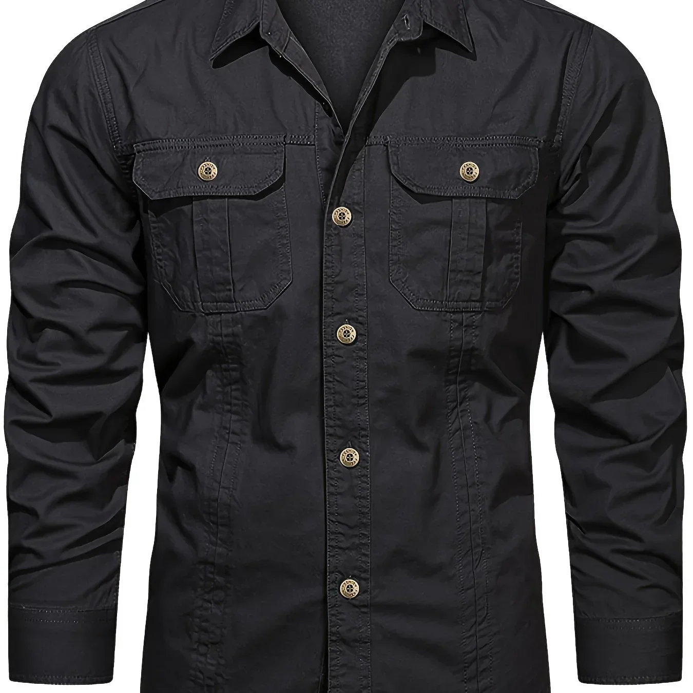 Men's Heavyweight Long Sleeve Shirt - Button-Up Formal & informal Shirt in, Classic Collar, Chest Pocket - Machine Washable Work, Outdoor, Everyday Shirt for Men - Spring/Fall Essential, Outdoor Casual Wear, Nonstretch Fabric - Image 24