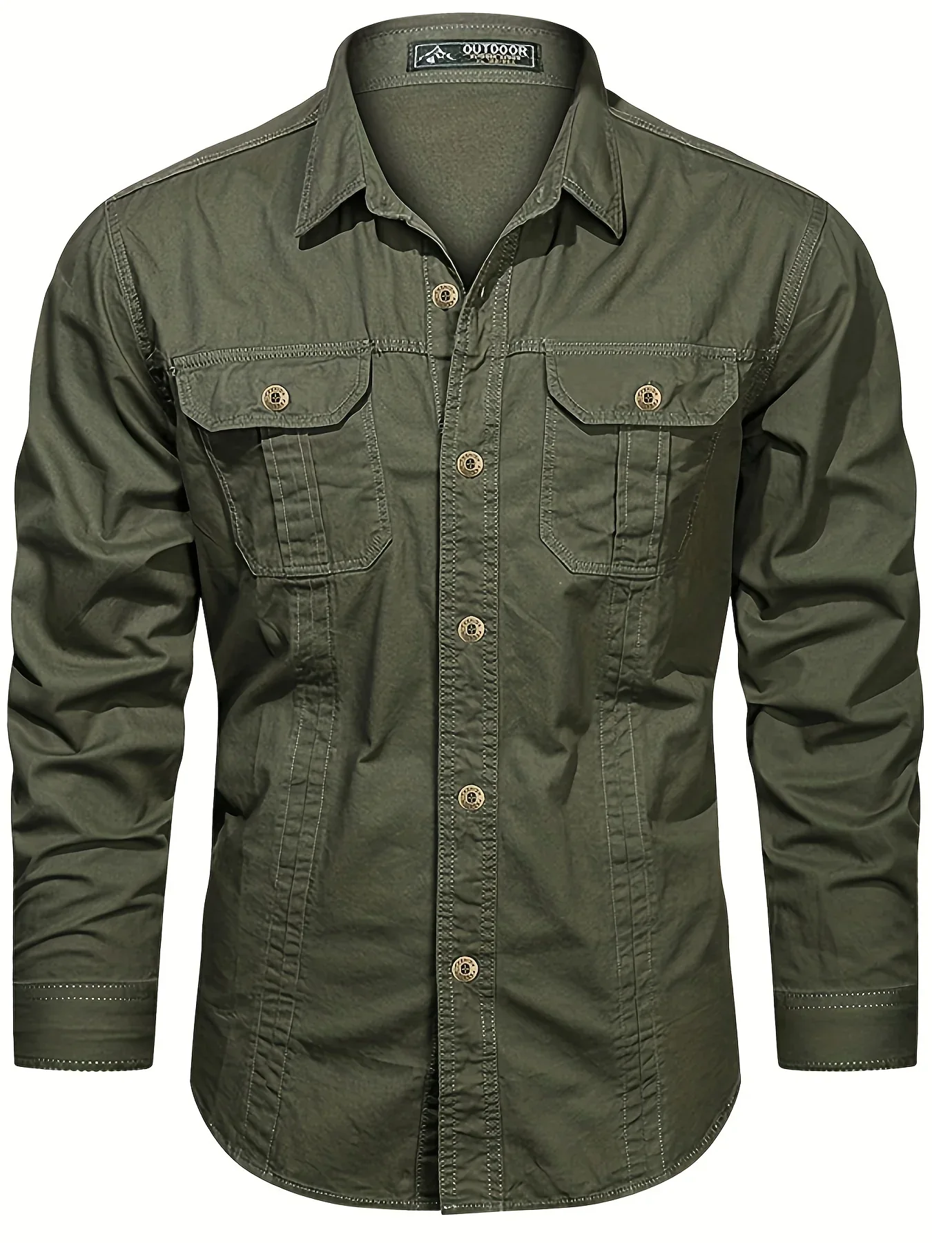 Men's Heavyweight Long Sleeve Shirt - Button-Up Formal & informal Shirt in, Classic Collar, Chest Pocket - Machine Washable Work, Outdoor, Everyday Shirt for Men - Spring/Fall Essential, Outdoor Casual Wear, Nonstretch Fabric - Image 5