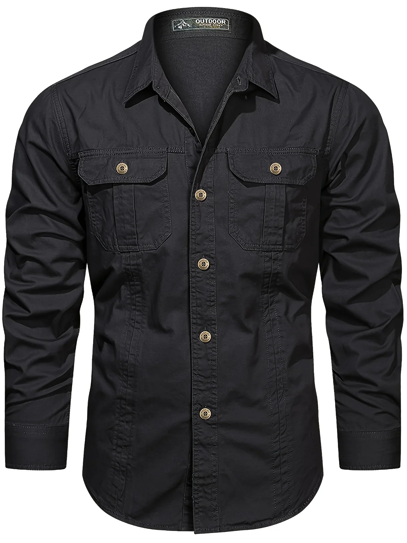 Men's Heavyweight Long Sleeve Shirt - Button-Up Formal & informal Shirt in, Classic Collar, Chest Pocket - Machine Washable Work, Outdoor, Everyday Shirt for Men - Spring/Fall Essential, Outdoor Casual Wear, Nonstretch Fabric - Image 6