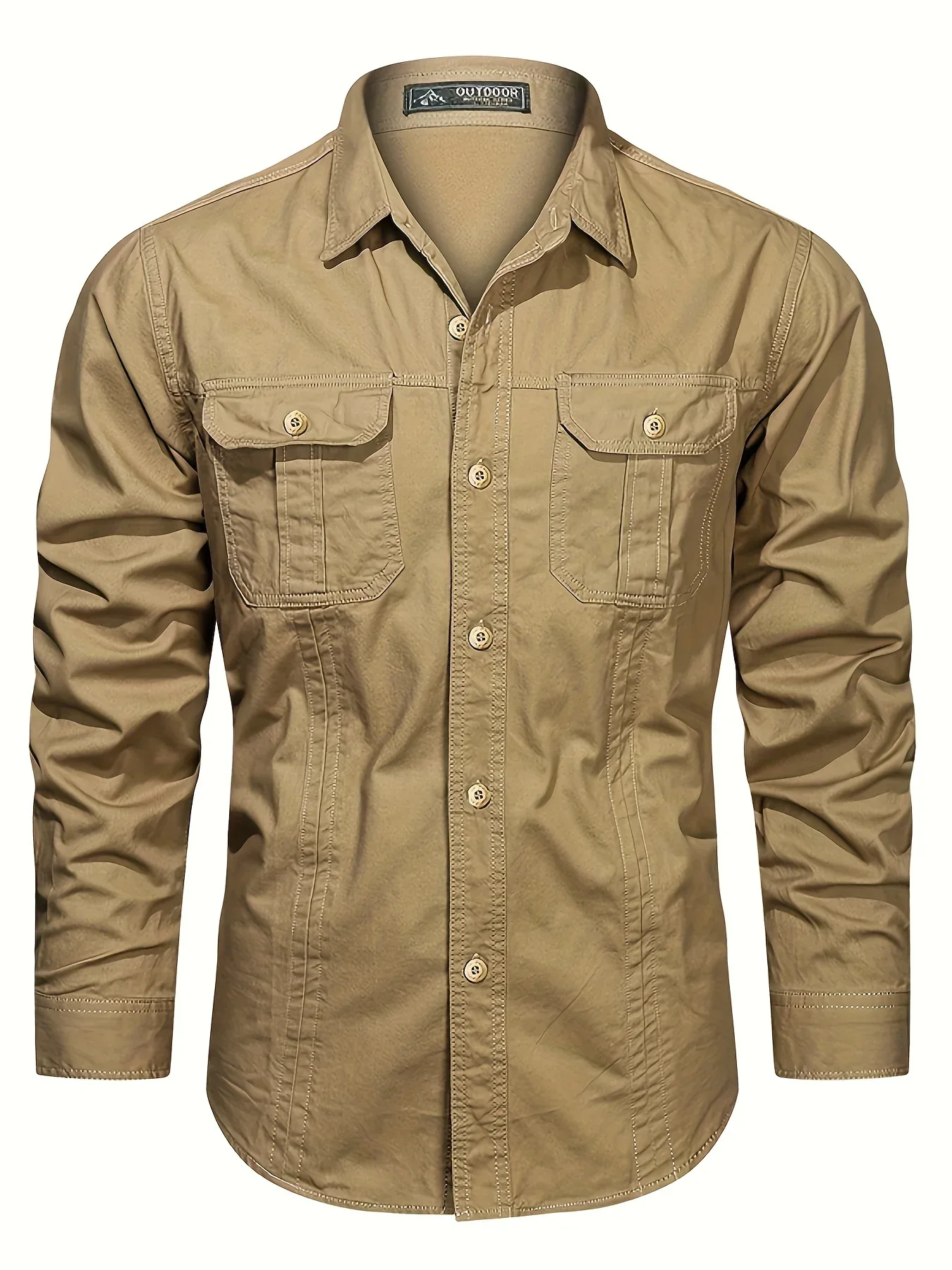Men's Heavyweight Long Sleeve Shirt - Button-Up Formal & informal Shirt in, Classic Collar, Chest Pocket - Machine Washable Work, Outdoor, Everyday Shirt for Men - Spring/Fall Essential, Outdoor Casual Wear, Nonstretch Fabric - Image 8