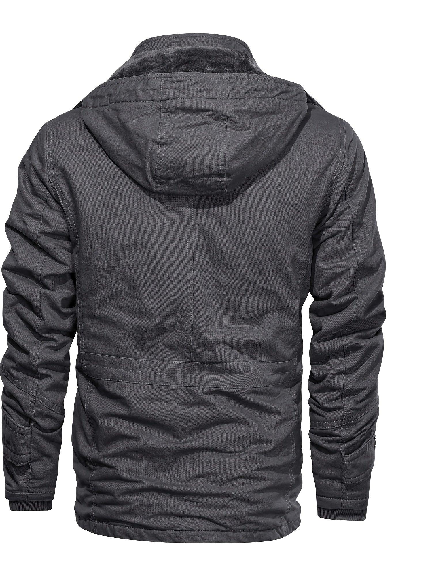 Men'S Heavyweight Winter Jacket - Thermal Insulated Cold Weather Coat with Zipper Closure, Multiple Utility Pockets - Loose Fit Military-style Outerwear for Hiking, Travel, Everyday - Black (Non-Stretch Polyester Construction - Image 10