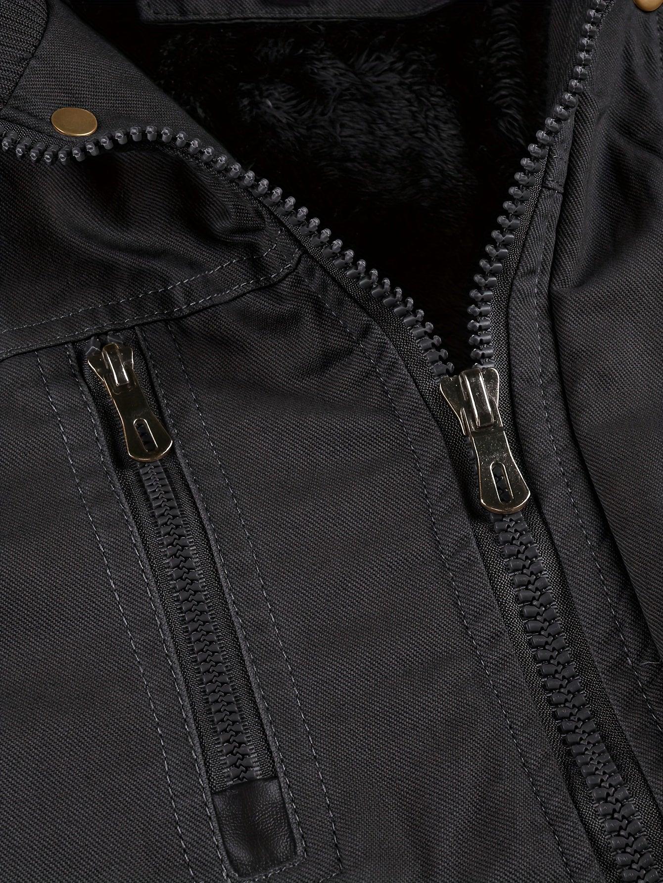 Men'S Heavyweight Winter Jacket - Thermal Insulated Cold Weather Coat with Zipper Closure, Multiple Utility Pockets - Loose Fit Military-style Outerwear for Hiking, Travel, Everyday - Black (Non-Stretch Polyester Construction - Image 6