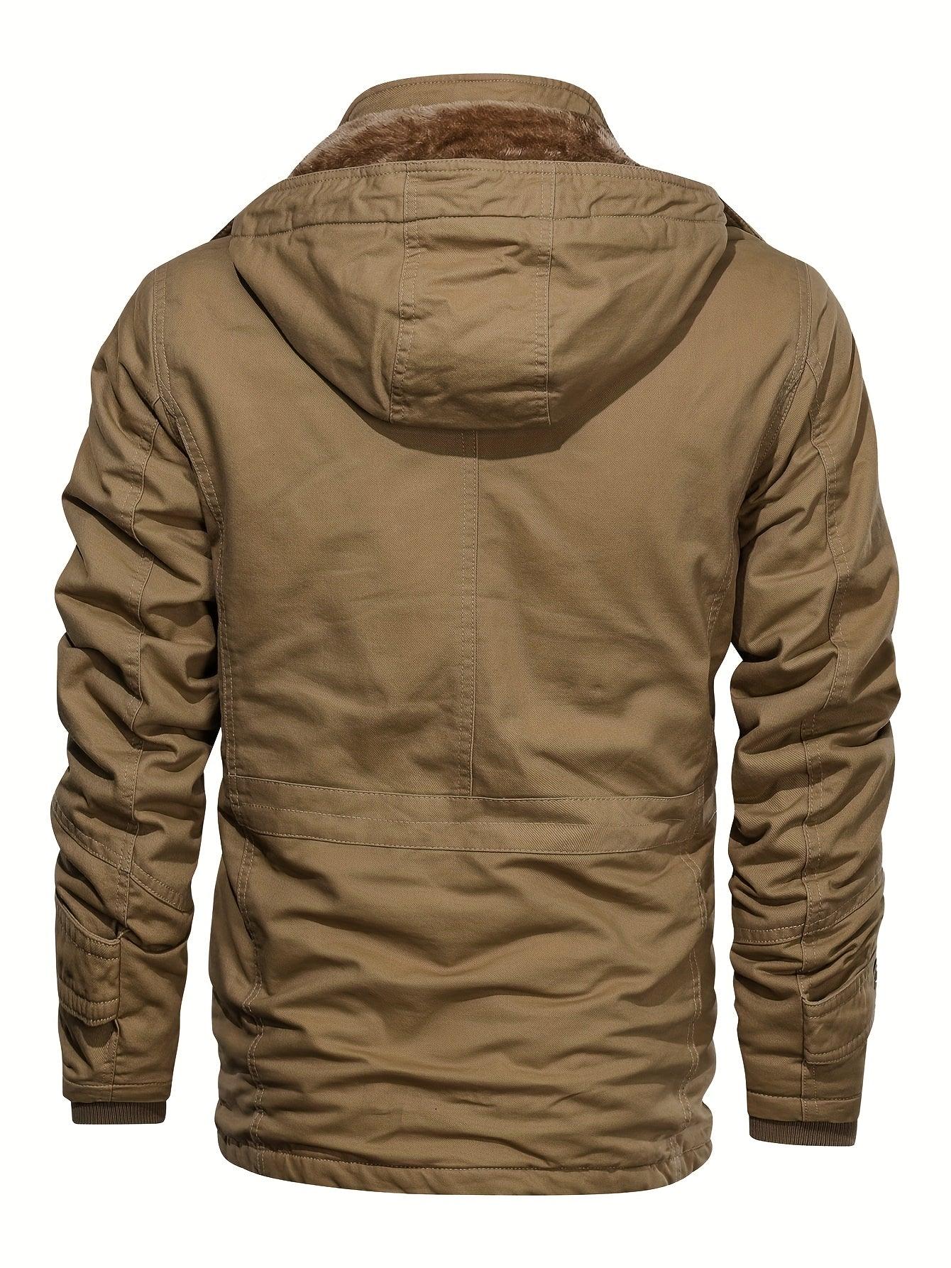 Men'S Heavyweight Winter Jacket - Thermal Insulated Cold Weather Coat with Zipper Closure, Multiple Utility Pockets - Loose Fit Military-style Outerwear for Hiking, Travel, Everyday - Black (Non-Stretch Polyester Construction - Image 7