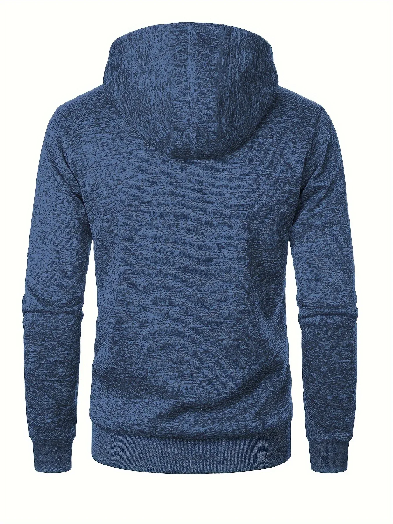 Men'S Hooded Zip-Up Sweater Jacket - Long Sleeve Thin Fleece-Lined Casual Outerwear with Front Pockets, Solid Black, Regular Fit for Fall & Winter, Autumn Winter Apparel | Hooded Sweater | Zippered Jacket, Knit, Men Hoodie Zi - Image 12